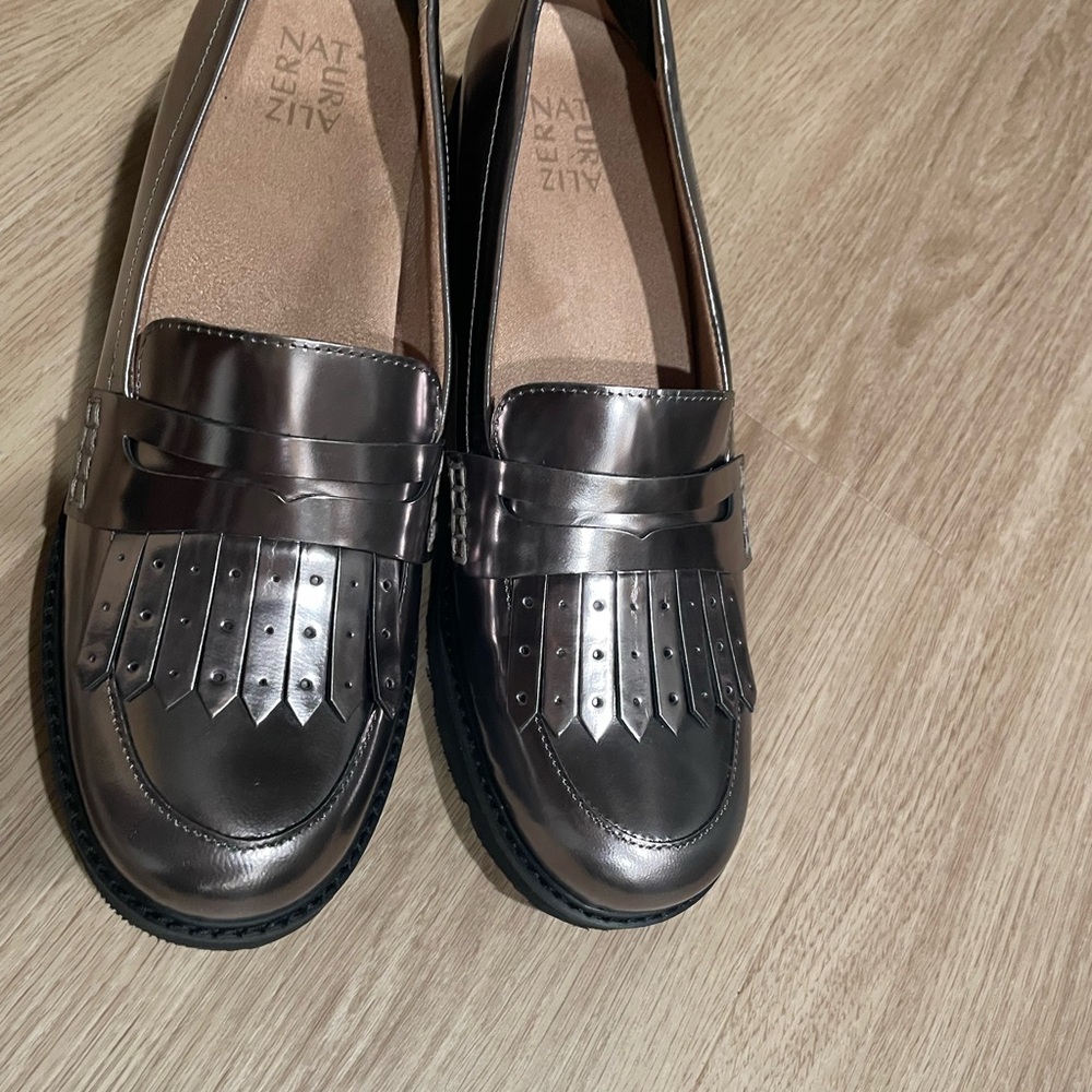 Silver Metallic Loafers